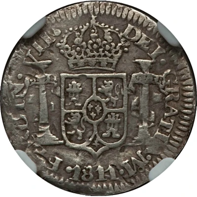 ½ Real - Ferdinand VII Royalist Coinage front