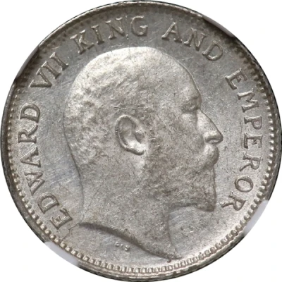 ¼ Rupee - Edward VII front