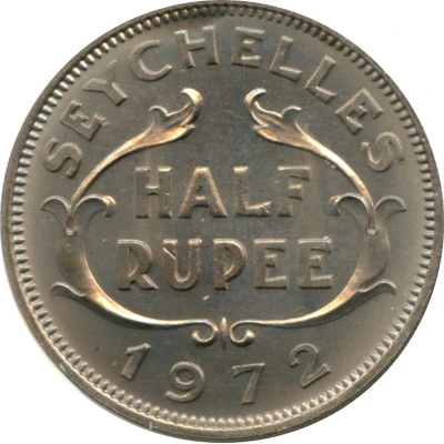 ½ Rupee - Elizabeth II 1st portrait back