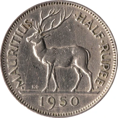 ½ Rupee - George VI back