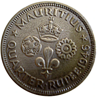 ¼ Rupee - George VI back