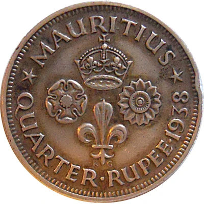 ¼ Rupee - George VI back