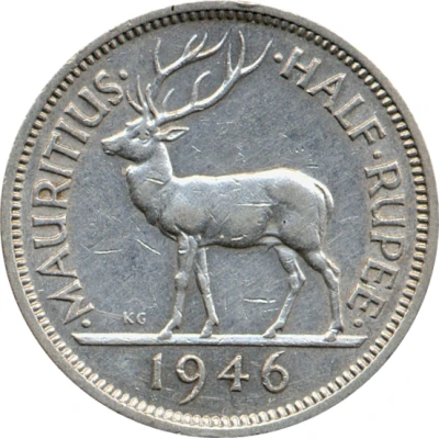 ½ Rupee - George VI back