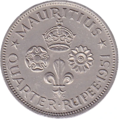 ¼ Rupee - George VI back