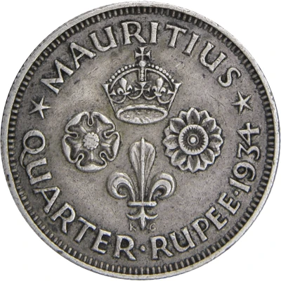 ¼ Rupee - George V back