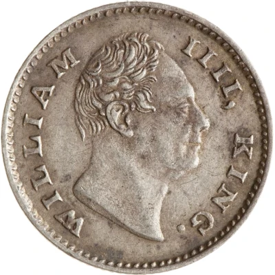 ¼ Rupee - William IV front