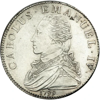 ½ Scudo - Charles Emmanuel IV front