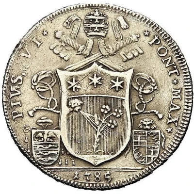 ½ Scudo Romano - Pius VI St. Petronius facing front