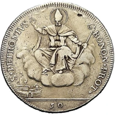 ½ Scudo Romano - Pius VI St. Petronius facing back