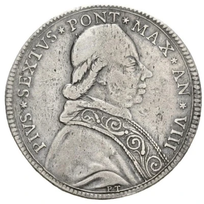 ½ Scudo Romano - Pius VI front