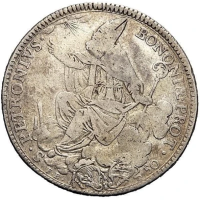 ½ Scudo Romano of 50 Baiocchi - Pius VI St. Petronius left; parted arm back