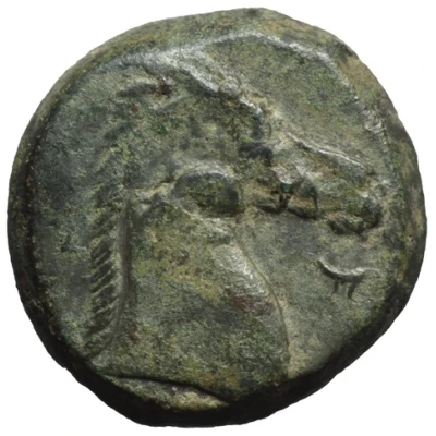 Æ Shekel Carthage; Punic Letter 300 BC - 264 BC back