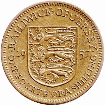 ¼ Shilling - Elizabeth II 1st portrait back