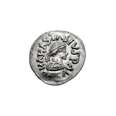 ¼ Siliqua In the name of Anastasius I and Theoderic; Sirmium; regular S with flat bust front