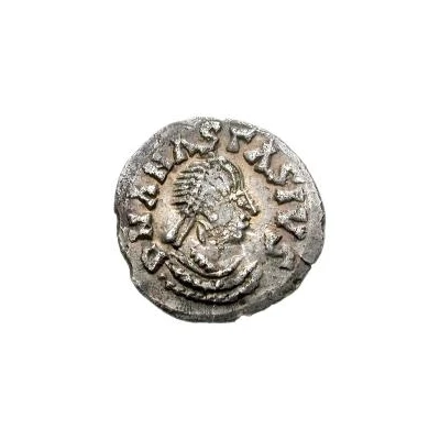 ¼ Siliqua In the name of Anastasius I and Theoderic; Sirmium; regular S with rolled bust front