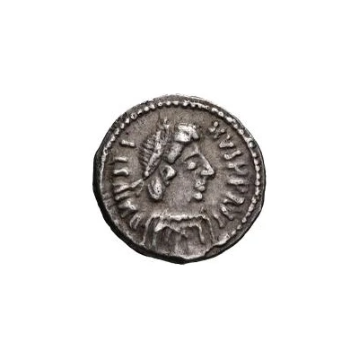 ¼ Siliqua In the name of Justin II; Closed staurogram without dot below front