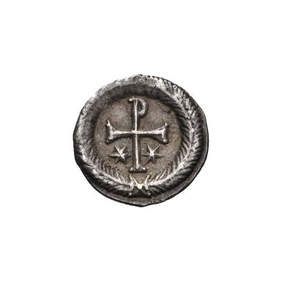 ¼ Siliqua In the name of Justin II; Closed staurogram without dot below back