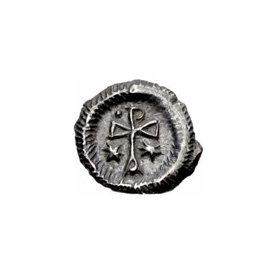 ¼ Siliqua In the name of Justin II; Open staurogram with dot above back