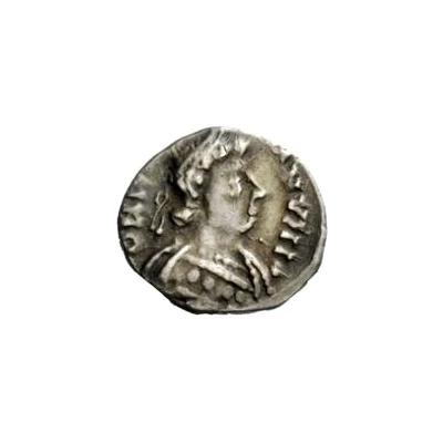 ¼ Siliqua In the name of Justinian I; With stars; curly hair front