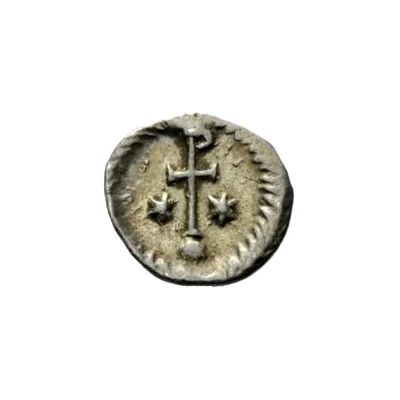 ¼ Siliqua In the name of Justinian I; With stars; curly hair back