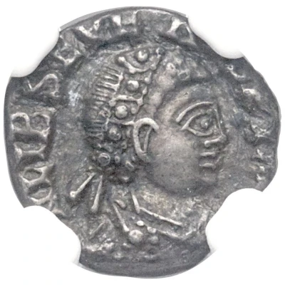 ½ Siliqua - Libius Severus Chi-rho within wreath; Rome front