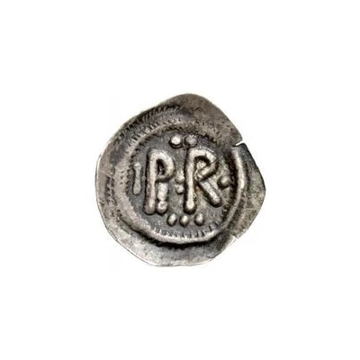 ½ Siliqua - Perctarit Posthumous; thin monogram with eleven dots front