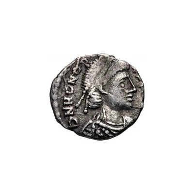 ½ Siliqua in the name of Honorius Carthage front