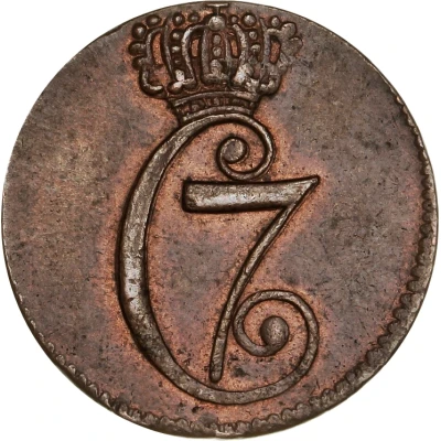 ½ Skilling Dansk - Christian VII front