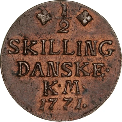 ½ Skilling Dansk - Christian VII back