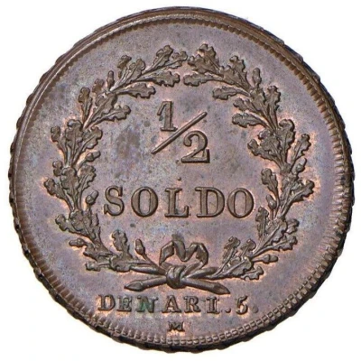 ½ Soldo, 5 Denari - Napoleon back