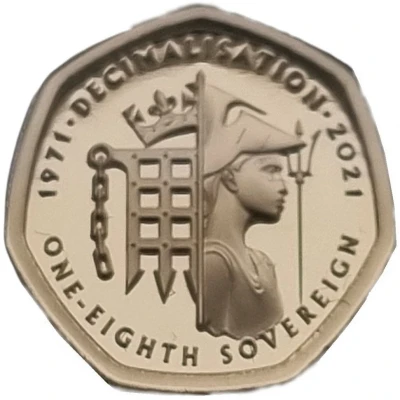 ⅛ Sovereign - Elizabeth II Decimal anniversary back