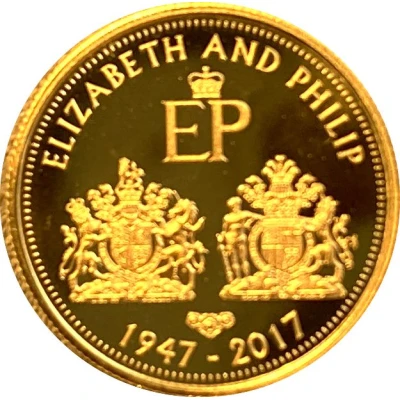 ¼ Sovereign - Elizabeth II Platinum Wedding Anniversary back