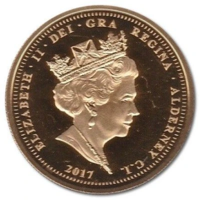 ¼ Sovereign - Elizabeth II Platinum Wedding; Gold Proof front