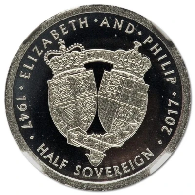 ½ Sovereign - Elizabeth II Platinum Wedding back