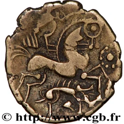 ½ Stater with boars and beaded ringlet 60 BC - 50 BC back