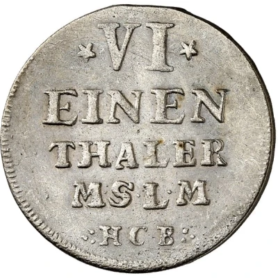 ⅙ Thaler - Adolphus Frederick III back