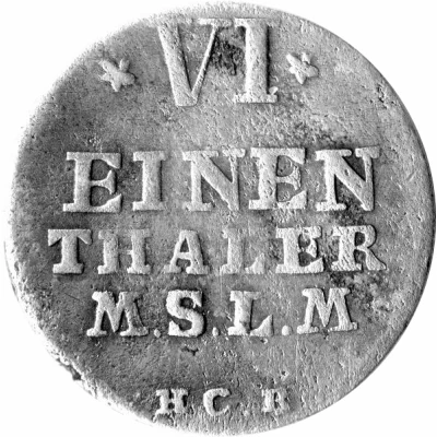 ⅙ Thaler - Adolphus Frederick IV back