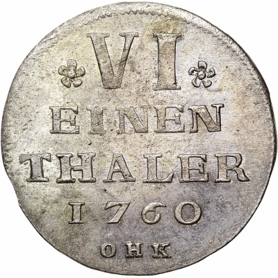 ⅙ Thaler - Adolphus Frederick Swedish occupation back