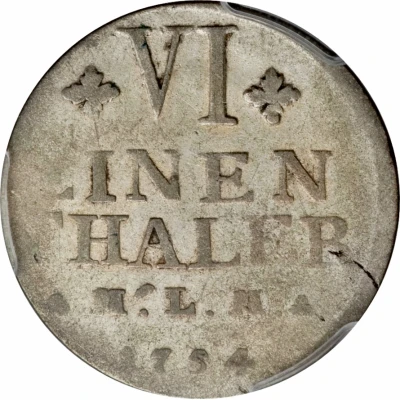 ⅙ Thaler - Christian Louis II back