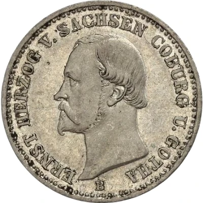 ⅙ Thaler - Ernest II Silver Jubilee front