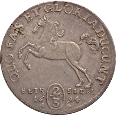 ⅔ Thaler - George II William back