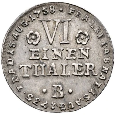 ⅙ Thaler - Victor II Frederick Birthday back