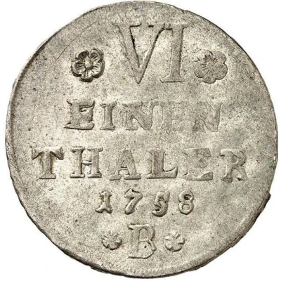 ⅙ Thaler - Victor II Frederick Seven Years' War - Mule front