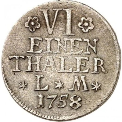 ⅙ Thaler - Victor II Frederick Seven Years' War back