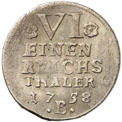 ⅙ Thaler - Victor II Frederick Seven Years' War back