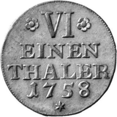 ⅙ Thaler - Victor II Frederick Seven Years' War back