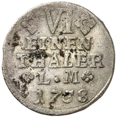 ⅙ Thaler - Victor II Frederick Seven Years' War back