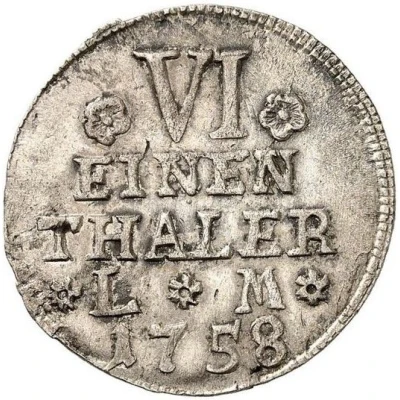 ⅙ Thaler - Victor II Frederick Seven Years' War back