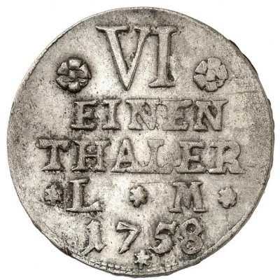 ⅙ Thaler - Victor II Frederick Seven Years' War back