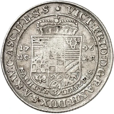 ⅔ Thaler - Victor II Frederick back